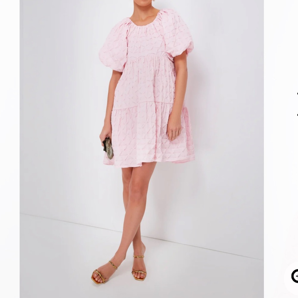 Tuckernuck hyacinth House pink Diamond Textured Isabella mini dress Size L NWT